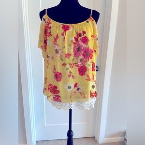 KUT From the Same cloth, cold shoulder floral blouse